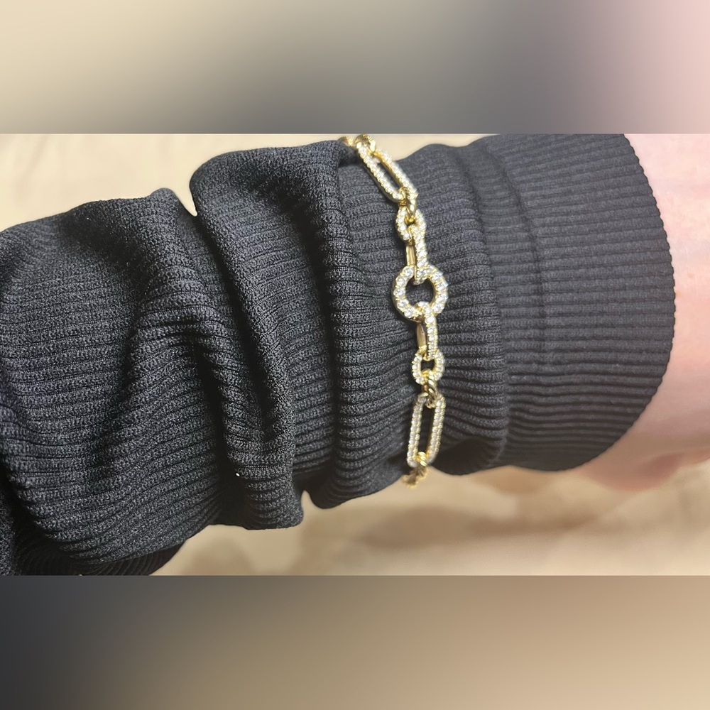 David Yurman 18K Gold Pavé Diamond Bracelet – 2.18 Carats |  Authentic + Box - Picture 7 of 10